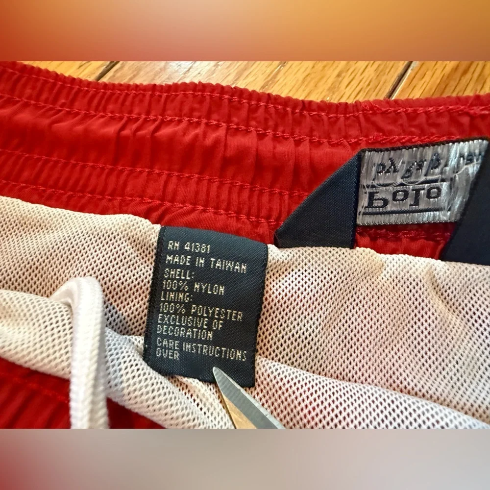 VTG Polo Ralph Lauren Red Swim Trunks Lined Lifeguard Shorts Men’s Size L - Picture 4 of 13